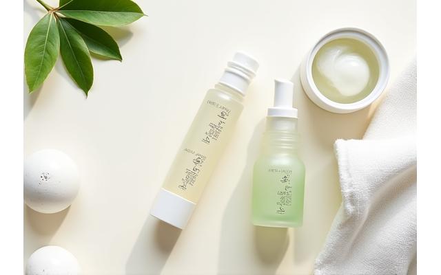 朝夜のスキンケアステップを示すビジュアル